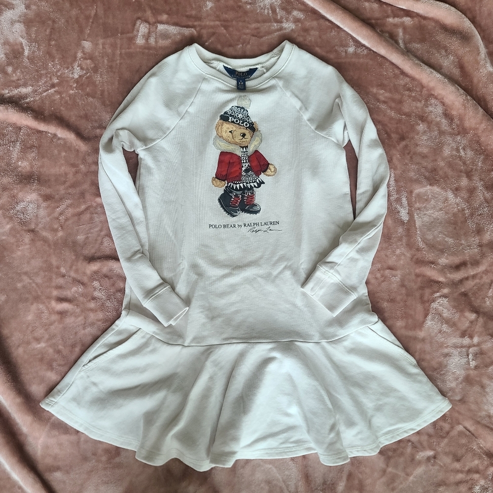 🔴SOLD🔴 Ralph Lauren Polo winter bear girls dress size M 8-10